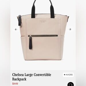 Kate Spade Beige Convertible Backpack